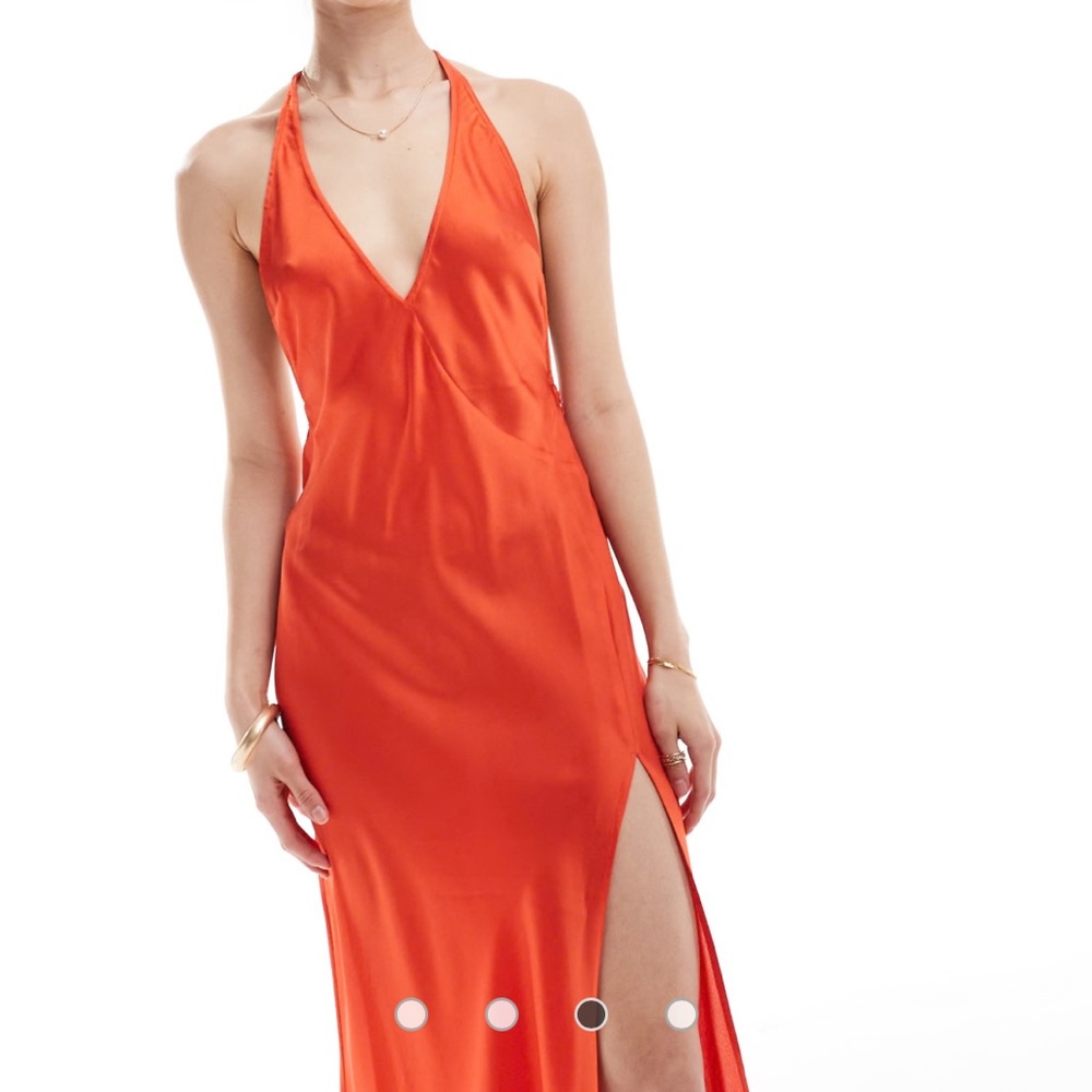 Stunning Orange Halter Dress